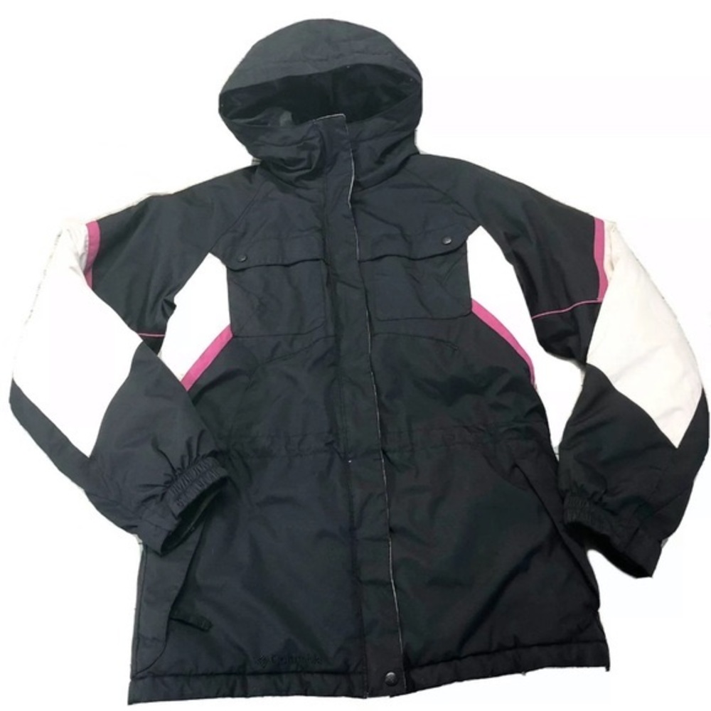 Columbia Waterproof Hoodie Jacket Black Youth Sz 14-16